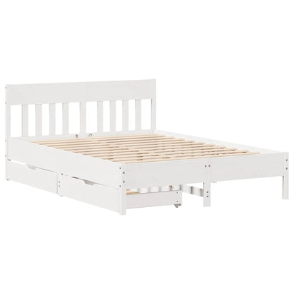 Letto senza Materasso Bianco 150x200 cm Legno Massello di Pino | homemem39
