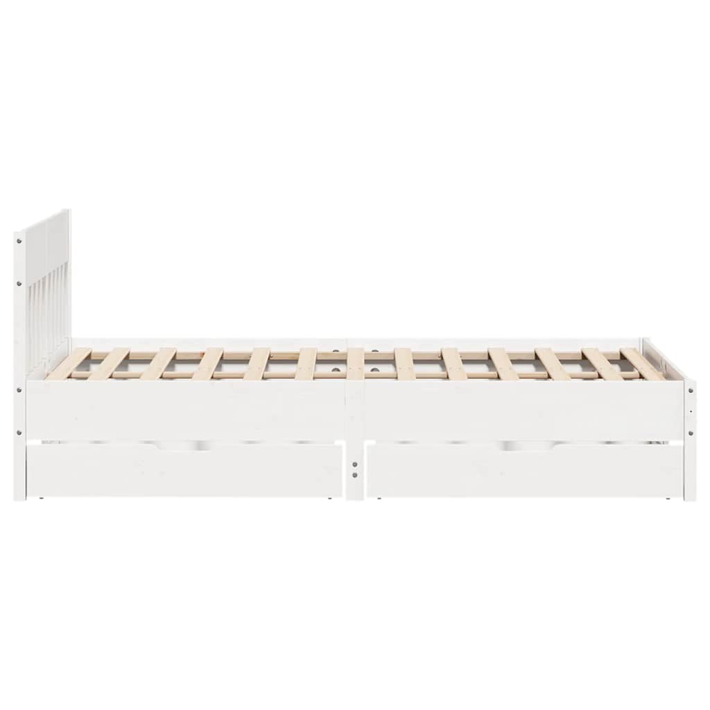 Letto senza Materasso Bianco 140x200 cm Legno Massello di Pino