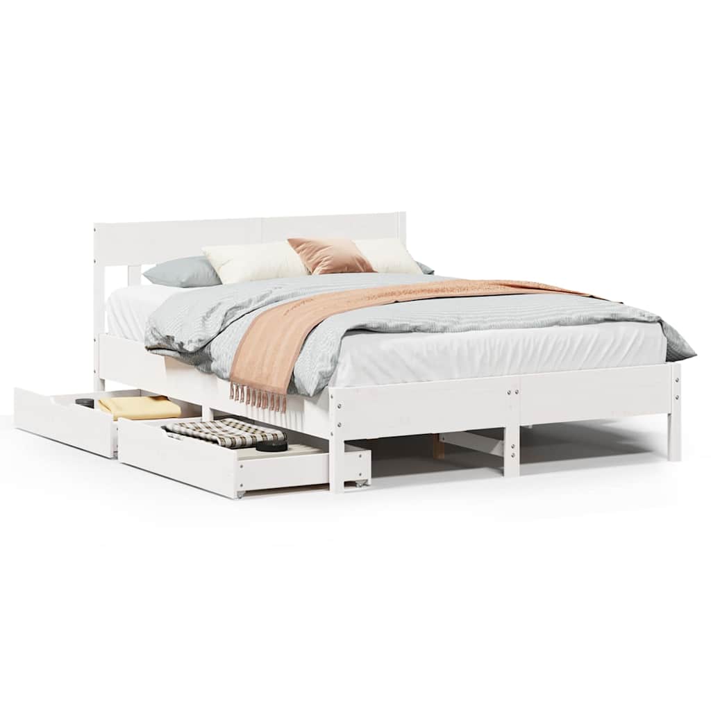 Letto senza Materasso Bianco 120x200 cm Legno Massello di Pino | homemem39