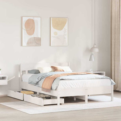 Letto senza Materasso Bianco 120x200 cm Legno Massello di Pino | homemem39