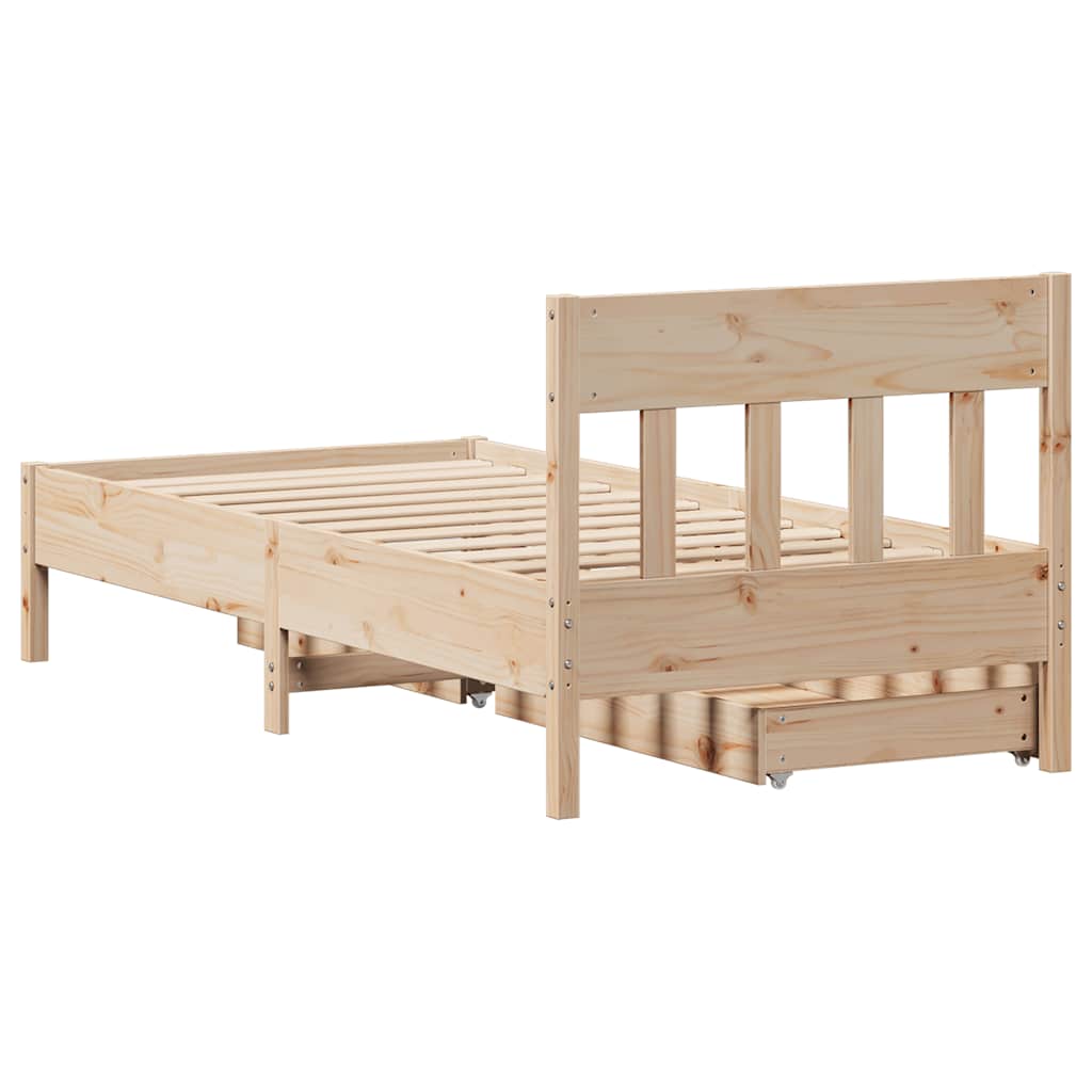 Letto senza Materasso 90x200 cm in Legno Massello di Pino