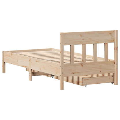 Letto senza Materasso 90x200 cm in Legno Massello di Pino
