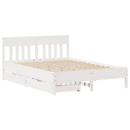 Letto senza Materasso Bianco 140x190 cm Legno Massello di Pino | homemem39