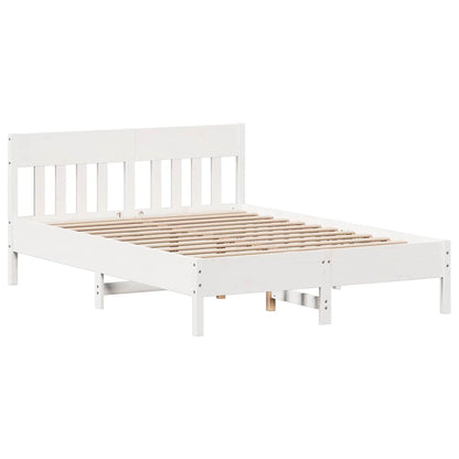 Letto senza Materasso Bianco 140x190 cm Legno Massello di Pino | homemem39