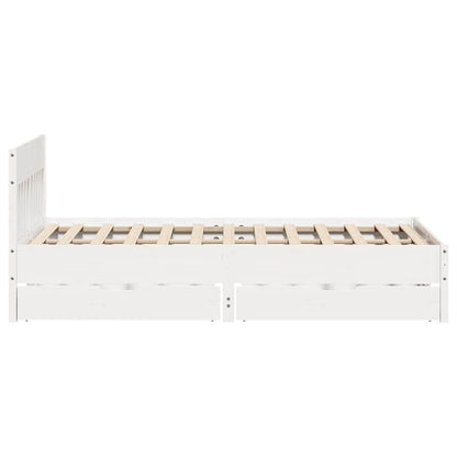 Letto senza Materasso Bianco 140x190 cm Legno Massello di Pino | homemem39