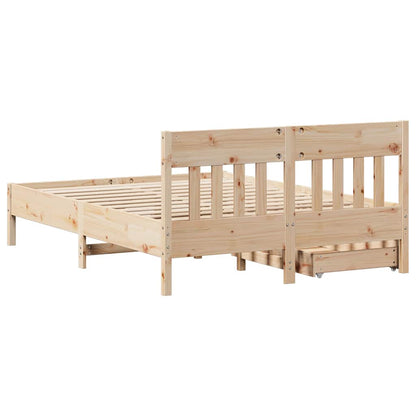 Letto senza Materasso 135x190 cm in Legno Massello di Pino