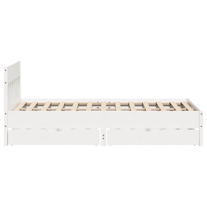 Letto senza Materasso Bianco 135x190 cm Legno Massello di Pino