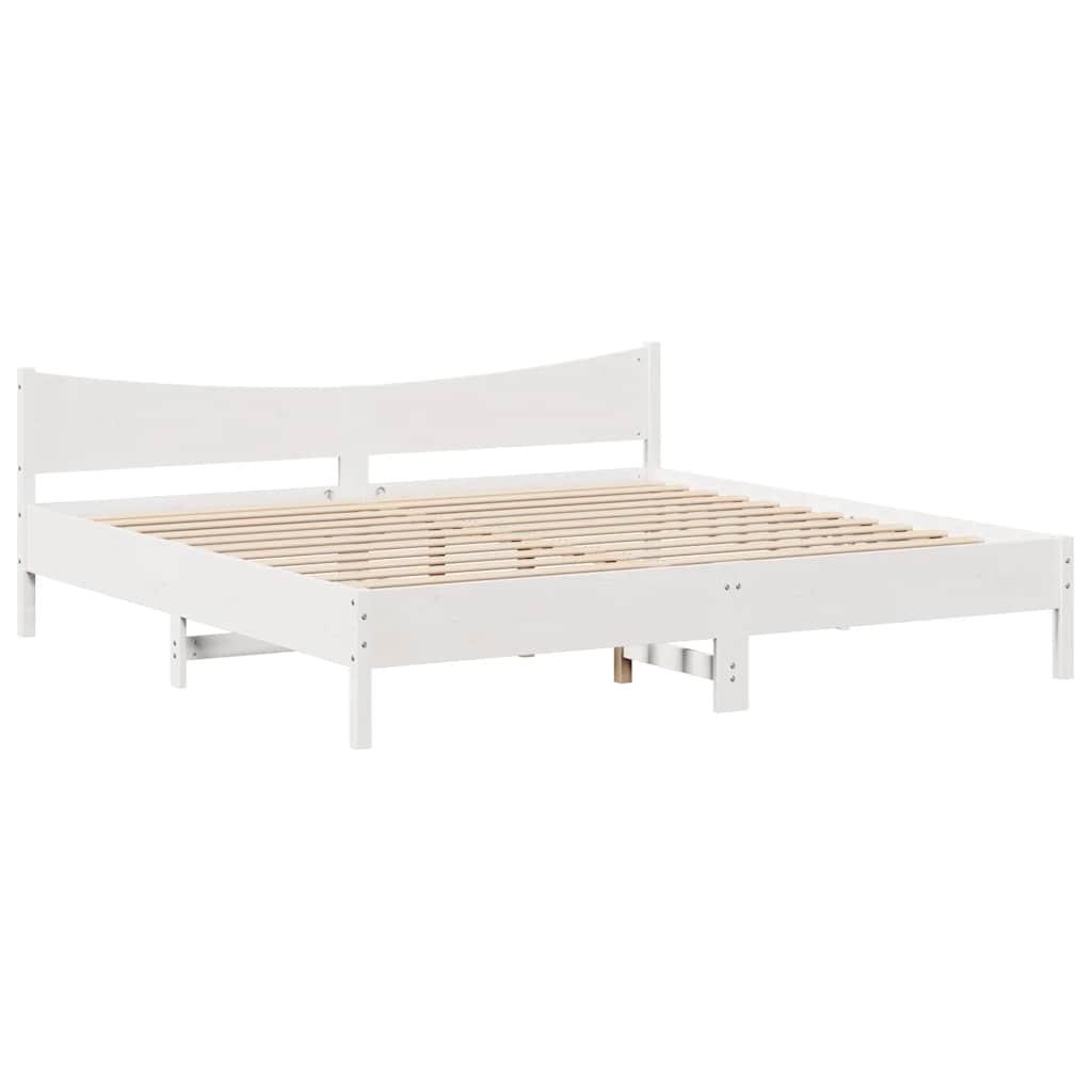 Giroletto con Cassetti Bianco 180x200 cm Legno Massello di Pino | homemem39
