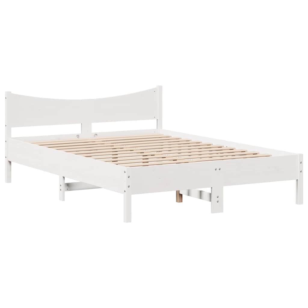Giroletto con Cassetti Bianco 140x190 cm Legno Massello di Pino | homemem39