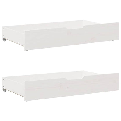 Giroletto con Cassetti Bianco 75x190 cm Legno Massello di Pino