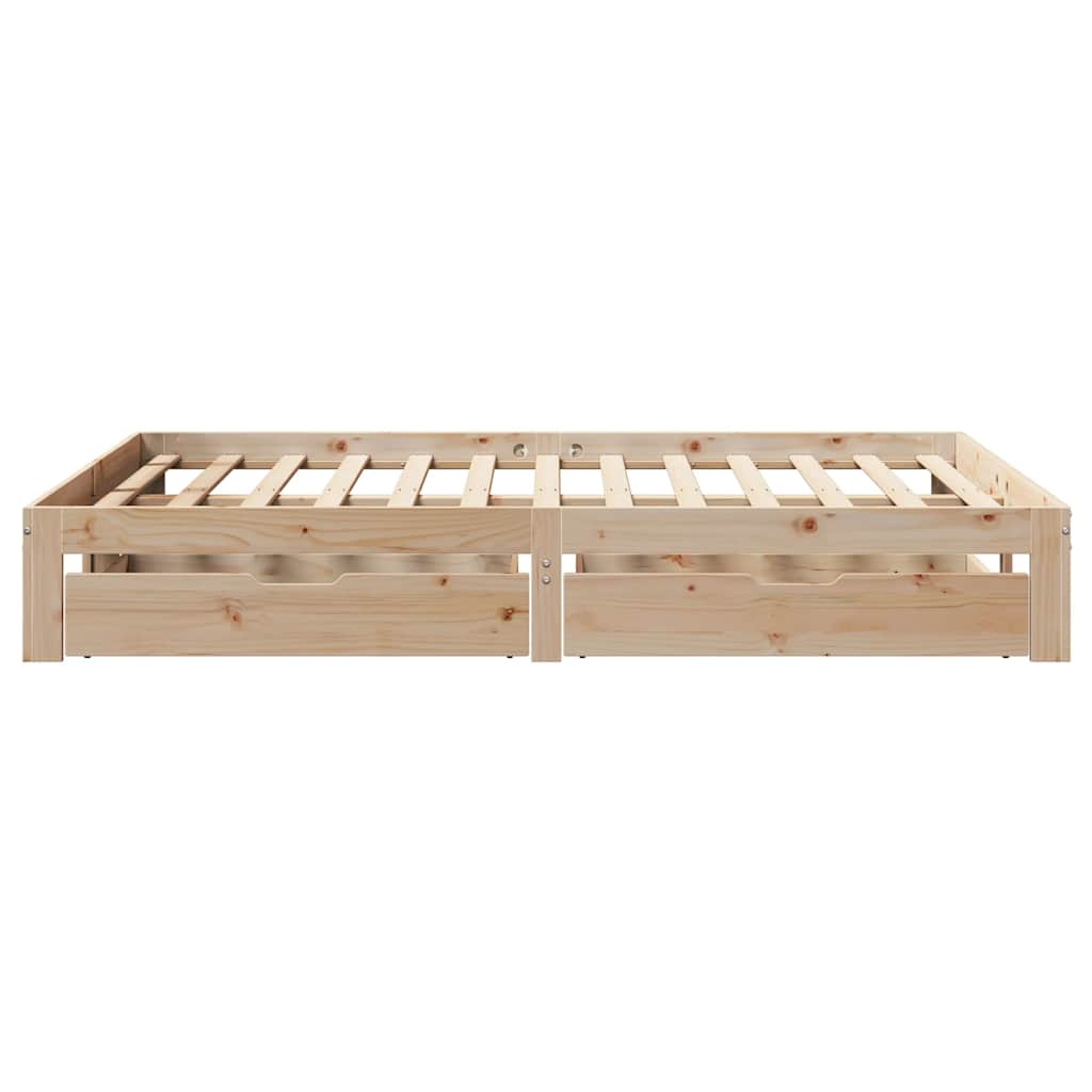 Giroletto con Cassetti 140x190 cm in Legno Massello di Pino | homemem39