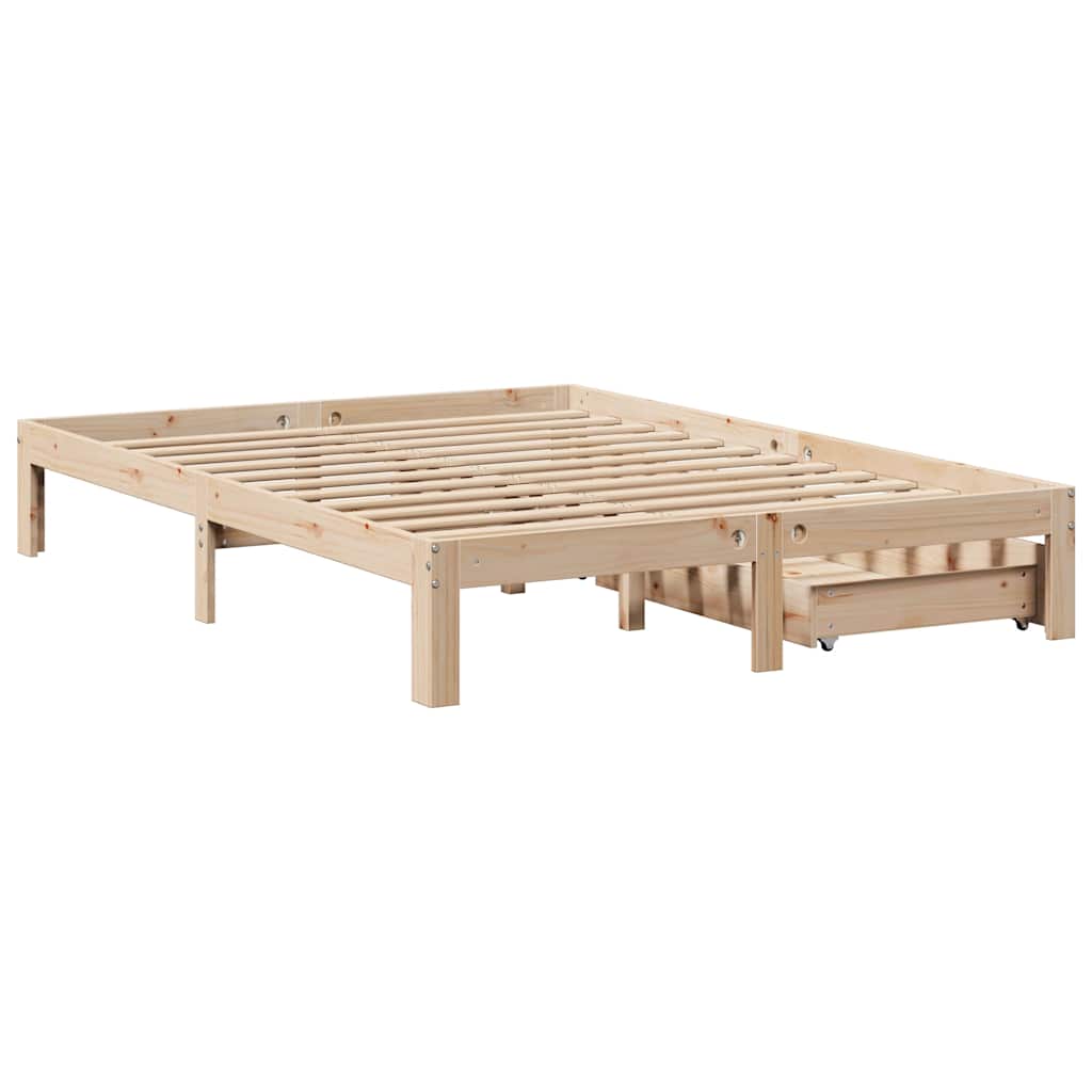Giroletto con Cassetti 140x190 cm in Legno Massello di Pino | homemem39