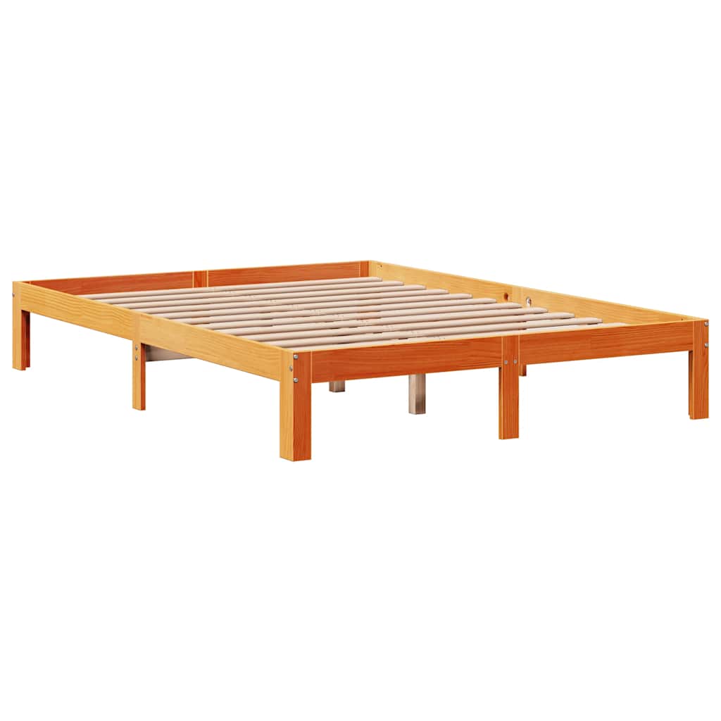 Giroletto Cassetti Marrone Cera 135x190 cm Legno Massello Pino