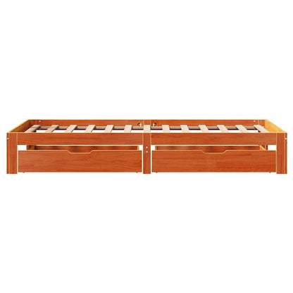 Giroletto Cassetti Marrone Cera 100x200 cm Legno Massello Pino | homemem39