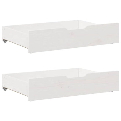 Giroletto con Cassetti Bianco 75x190 cm Legno Massello di Pino