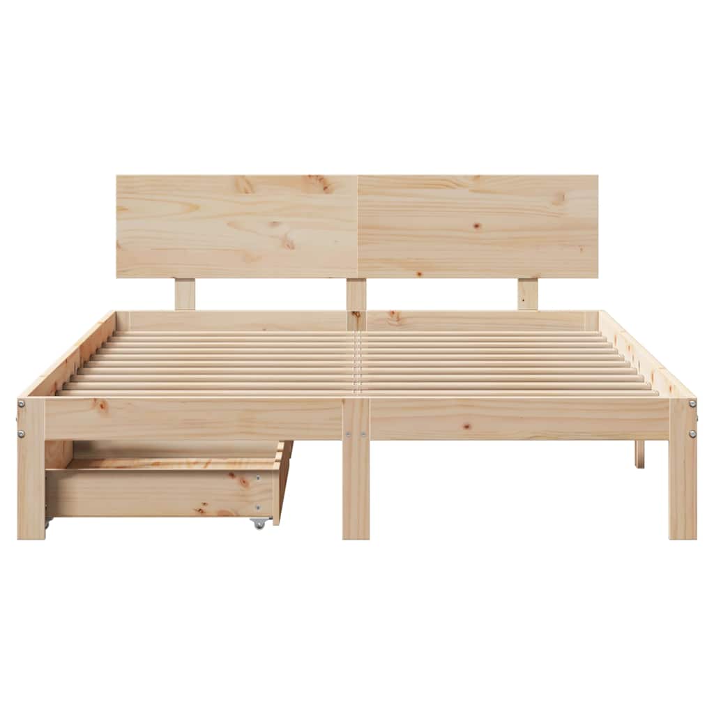 Giroletto con Cassetti 120x190 cm in Legno Massello di Pino | homemem39