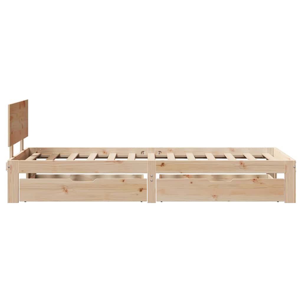 Giroletto con Cassetti 90x200 cm in Legno Massello di Pino