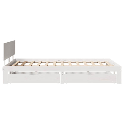 Giroletto con Cassetti Bianco 120x200 cm Legno Massello di Pino | homemem39