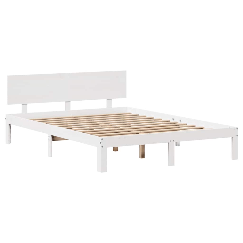 Giroletto con Cassetti Bianco 120x200 cm Legno Massello di Pino | homemem39