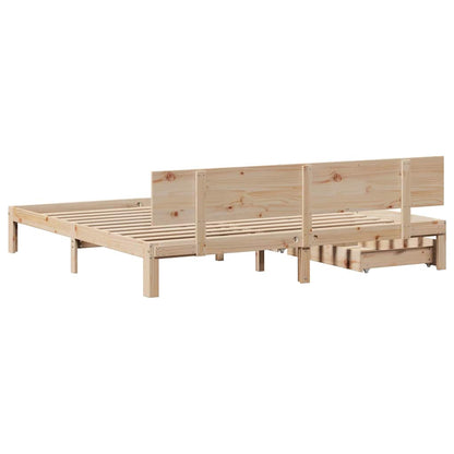 Giroletto con Cassetti 200x200 cm in Legno Massello di Pino