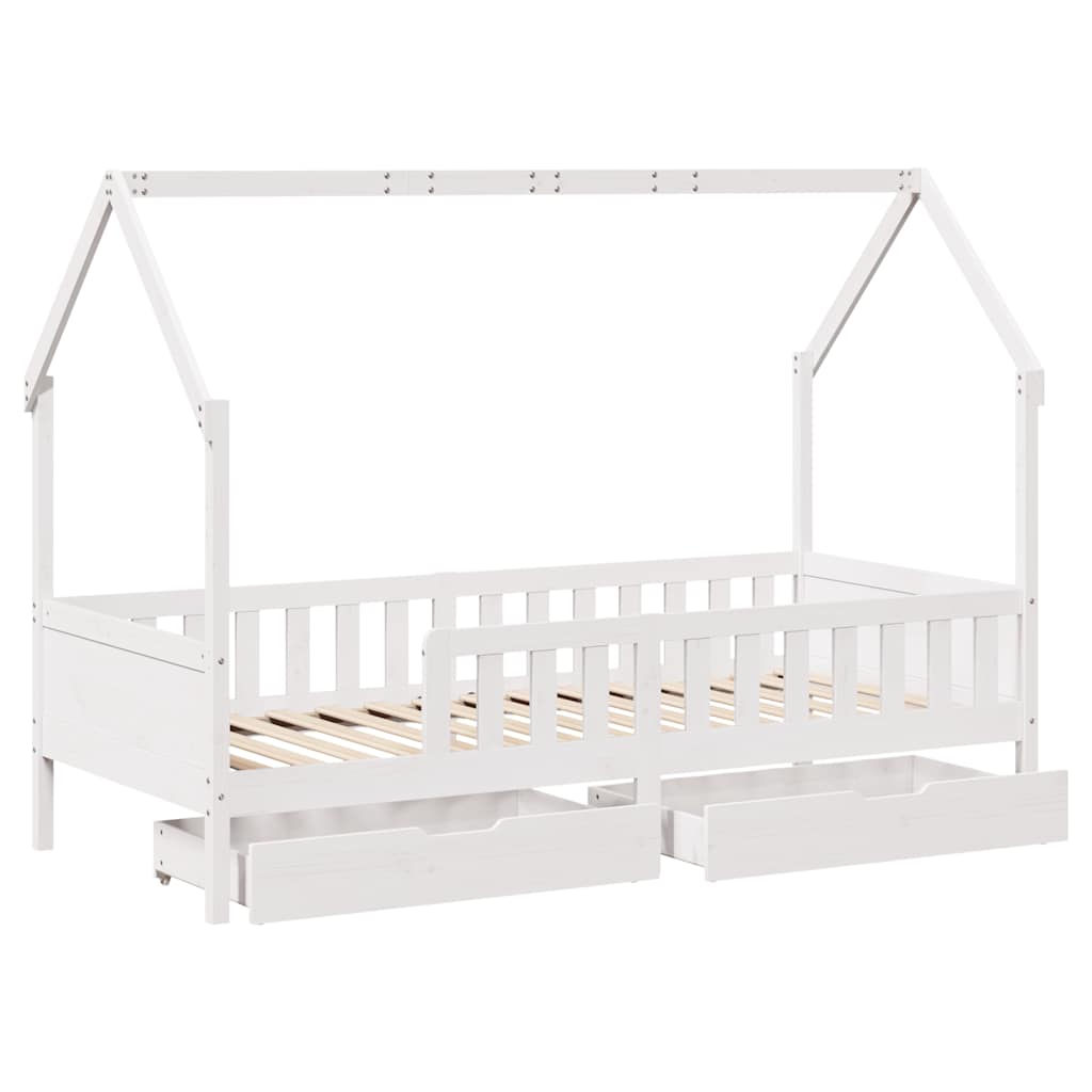 Giroletto Bambini con Cassetti 90x200 cm Legno Massello di Pino