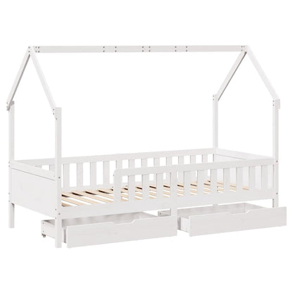 Giroletto Bambini con Cassetti 90x200 cm Legno Massello di Pino