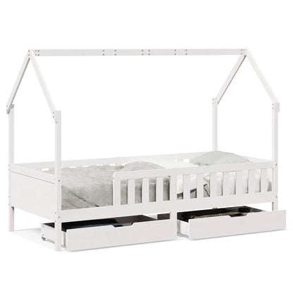Giroletto Bambini con Cassetti 80x200 cm Legno Massello di Pino