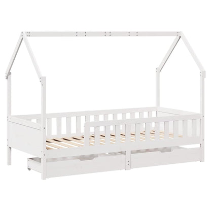 Giroletto Bambini con Cassetti 80x200 cm Legno Massello di Pino
