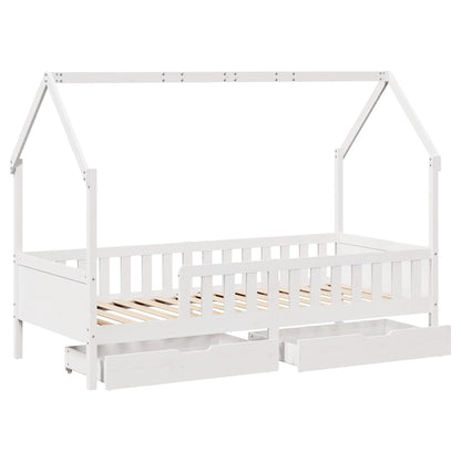 Giroletto Bambini con Cassetti 80x200 cm Legno Massello di Pino
