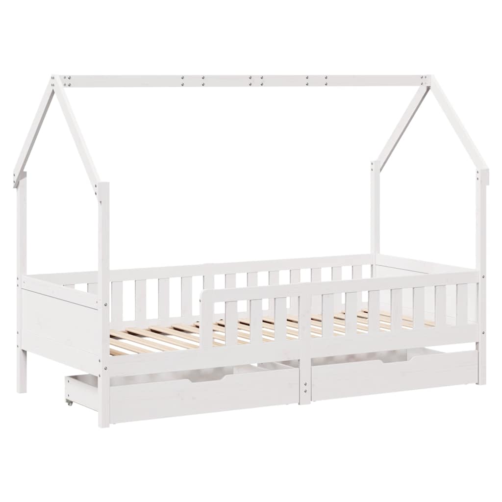 Giroletto per Bambini con Cassetti 90x190cm Legno Massello Pino - homemem39