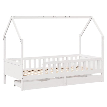 Giroletto per Bambini con Cassetti 90x190cm Legno Massello Pino - homemem39