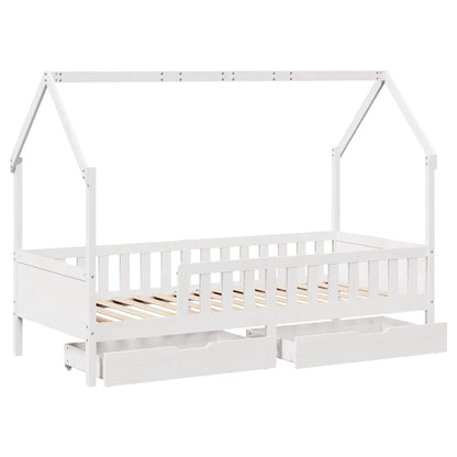 Giroletto per Bambini con Cassetti 90x190cm Legno Massello Pino - homemem39