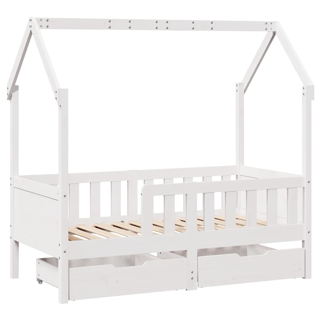 Giroletto per Bambini con Cassetti 80x170cm Legno Massello Pino - homemem39