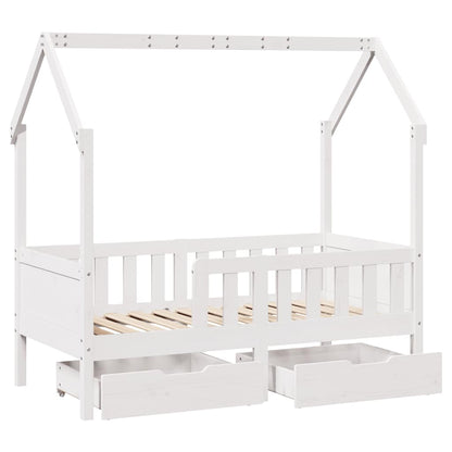Giroletto Bambini con Cassetti 70x140 cm Legno Massello di Pino