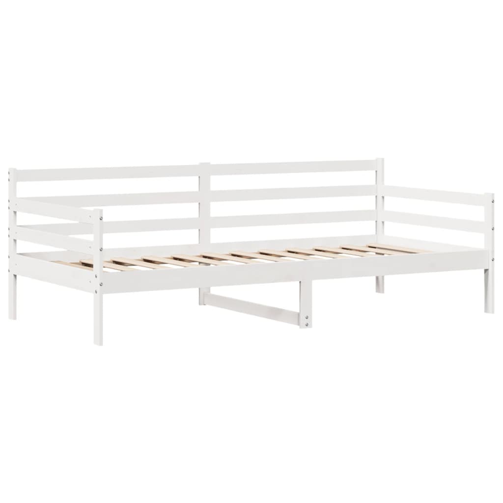 Dormeuse con Cassetti Bianco 90x200 cm Legno Massello di Pino