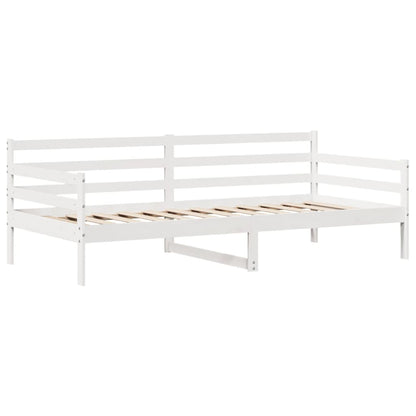 Dormeuse con Cassetti Bianco 90x200 cm Legno Massello di Pino