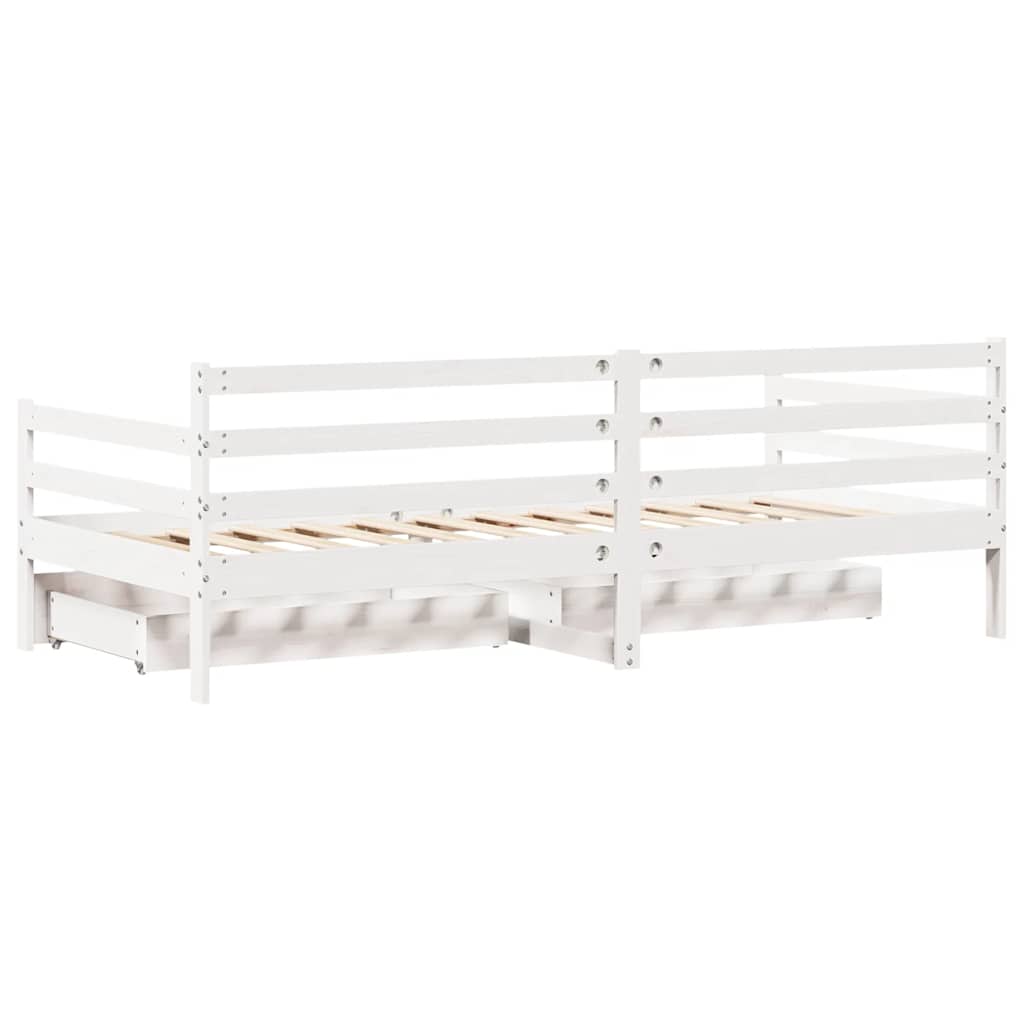 Dormeuse con Cassetti 90x200 cm Legno Massello Pino - homemem39
