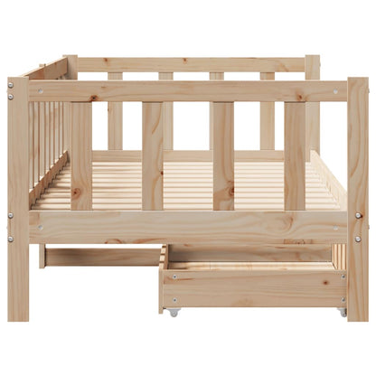 Dormeuse con Cassetti 90x200 cm Legno Massello Pino