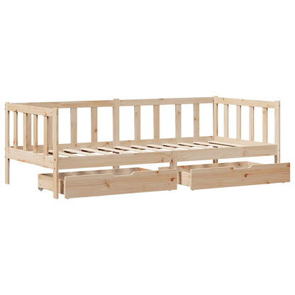 Dormeuse con Cassetti 90x200 cm Legno Massello Pino