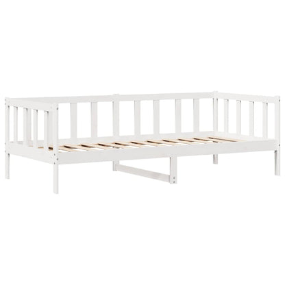 Dormeuse con Cassetti Bianco 90x190 cm Legno Massello di Pino