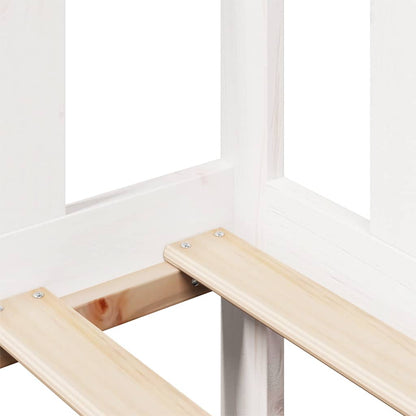 Dormeuse con Cassetti Bianco 90x190 cm Legno Massello di Pino