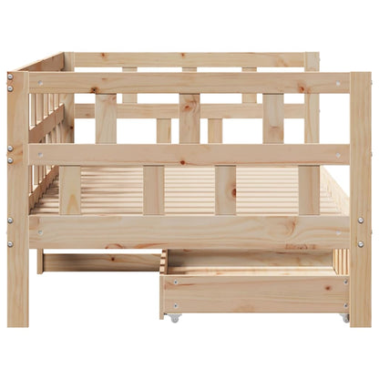 Dormeuse con Cassetti 90x190 cm in Legno Massello Pino
