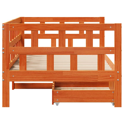 Divano Letto con Cassetti senza Materasso 90x200 cm Legno