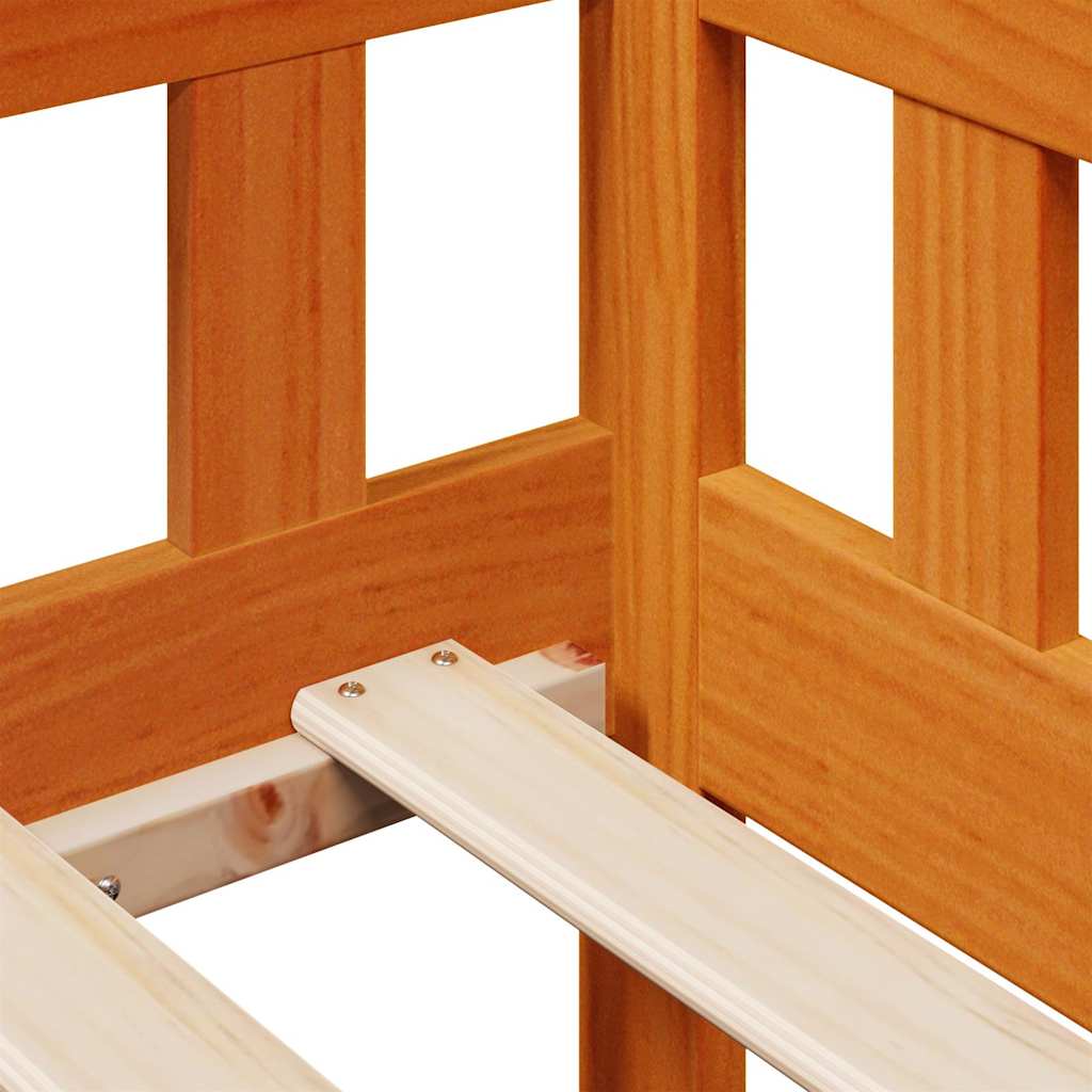 Divano Letto con Cassetti Marrone Cera 80x200 cm Massello Pino