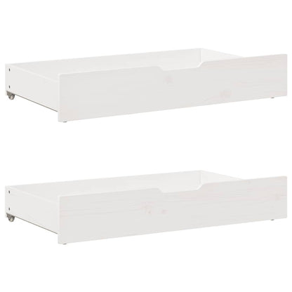 Dormeuse con Cassetti Bianco 90x200 cm Legno Massello di Pino