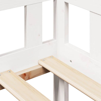 Dormeuse con Cassetti Bianco 90x190 cm Legno Massello di Pino