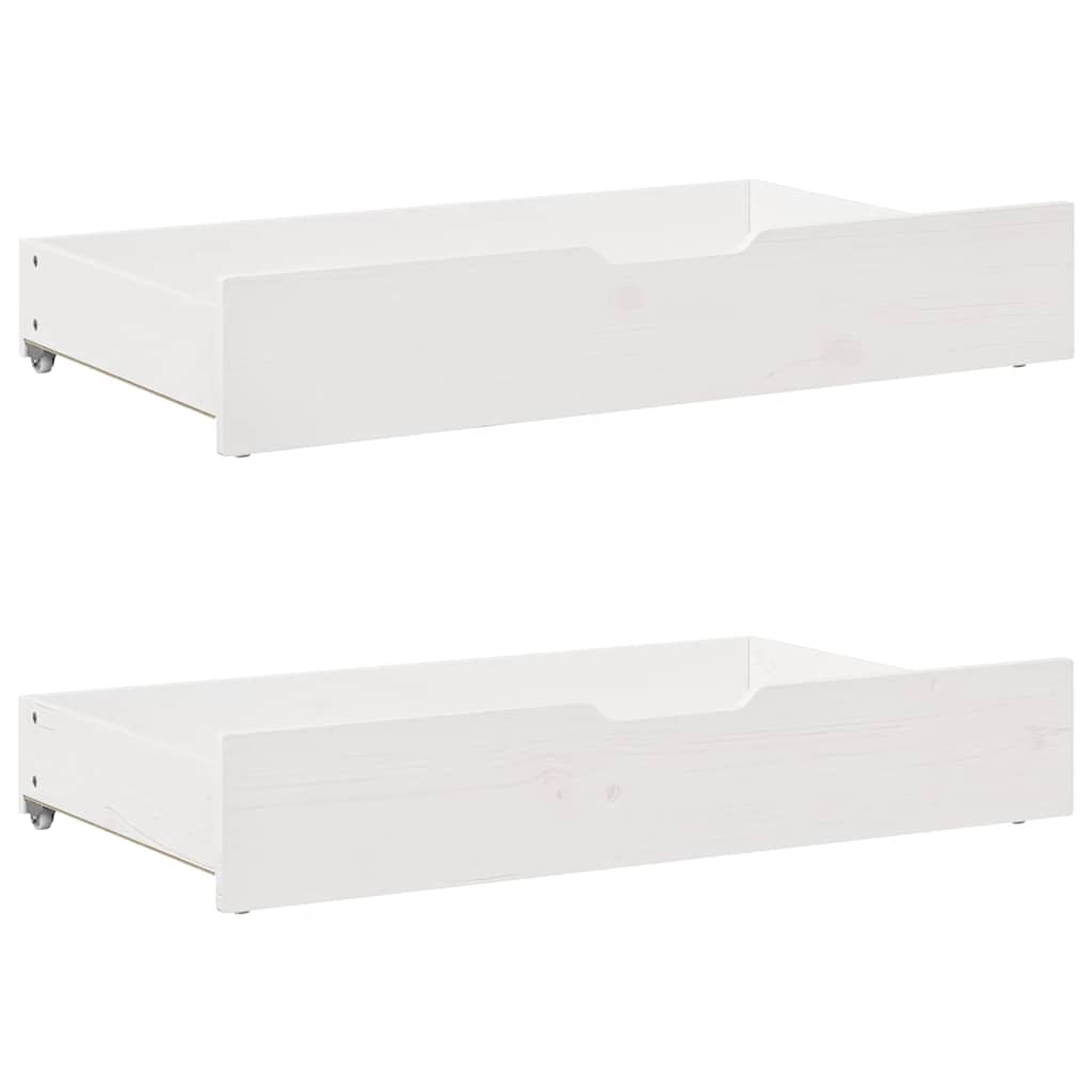 Dormeuse con Cassetti Bianco 90x200 cm Legno Massello di Pino