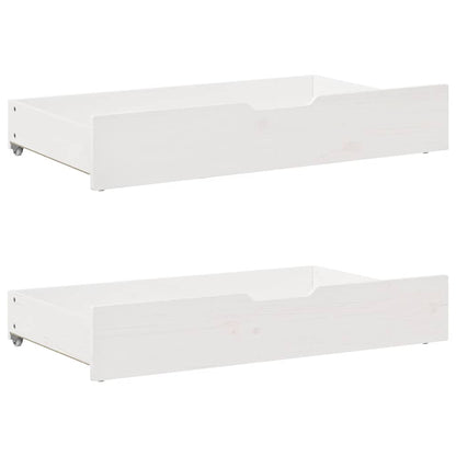 Dormeuse con Cassetti Bianco 90x200 cm Legno Massello di Pino