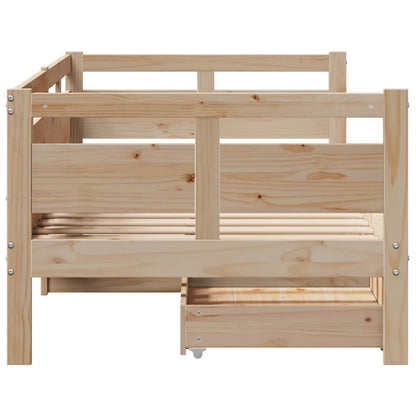 Dormeuse con Cassetti 90x200 cm Legno Massello Pino