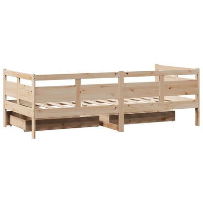 Dormeuse con Cassetti 90x200 cm Legno Massello Pino
